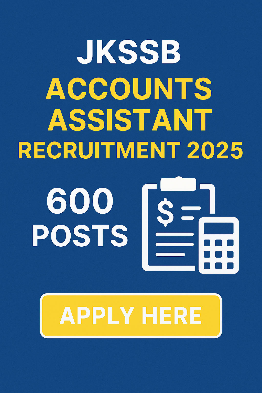JKSSB Accounts Assistant Recruitment 2025