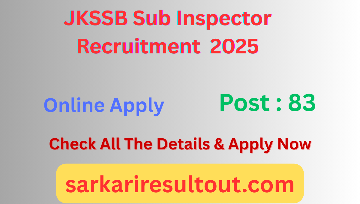 JKSSB SI Recruitment 2025