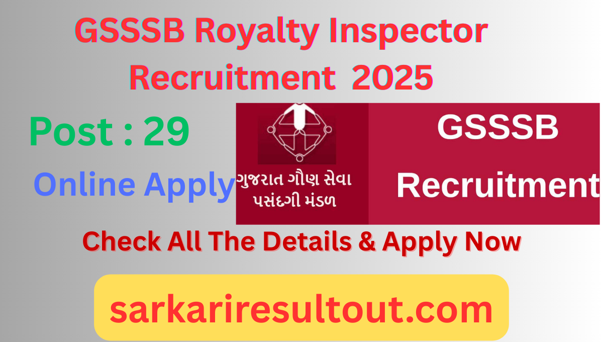 GSSSB Royalty Inspector Recruitment 2025