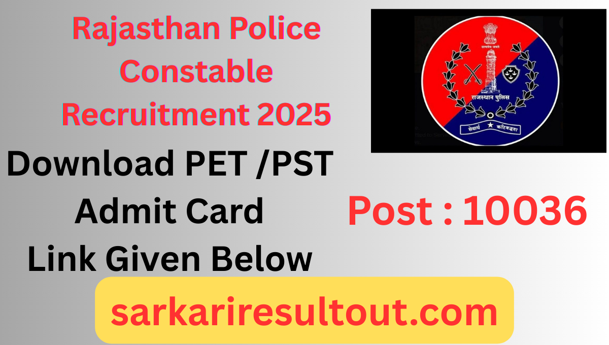 Rajasthan Police Constable Admit Card Release