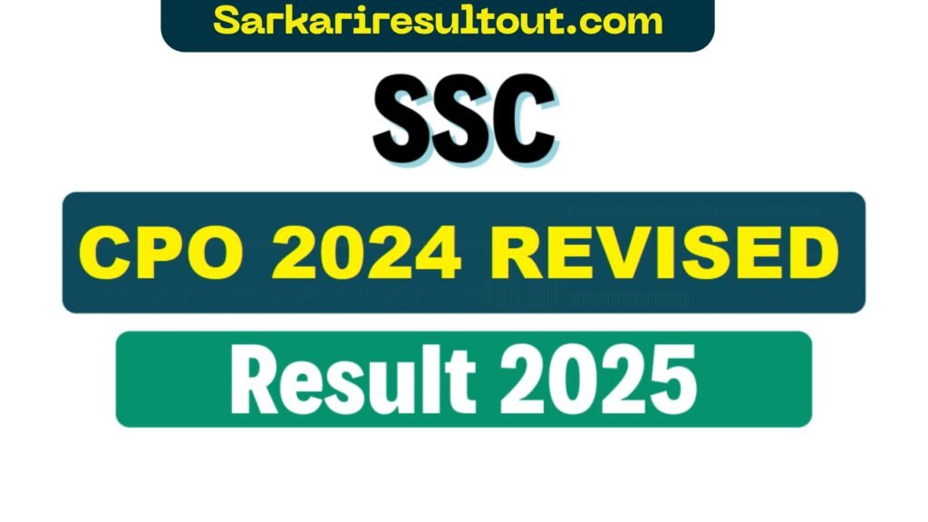 SSC CPO SI Revised Final Result 2025- check if you are selected ...