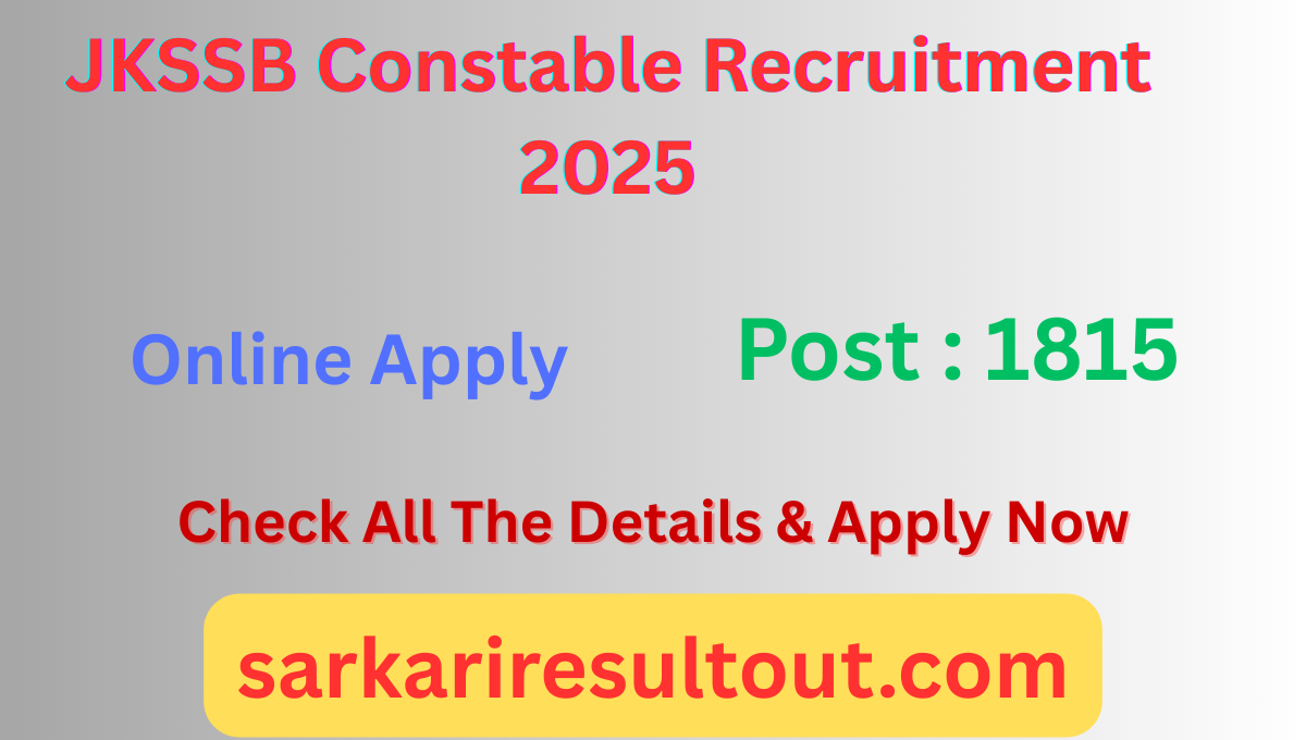 JKSSB Constable Recruitment