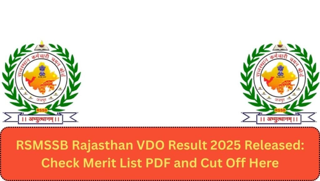 RSMSSB Rajasthan VDO Result 2025