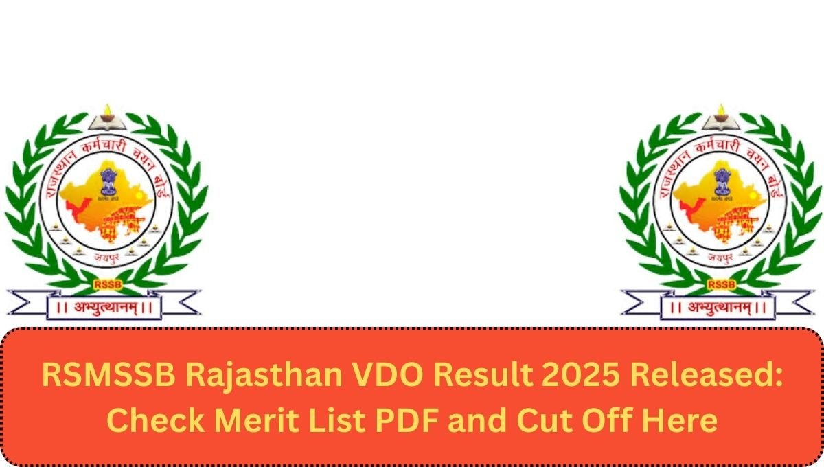 RSMSSB Rajasthan VDO Result 2025