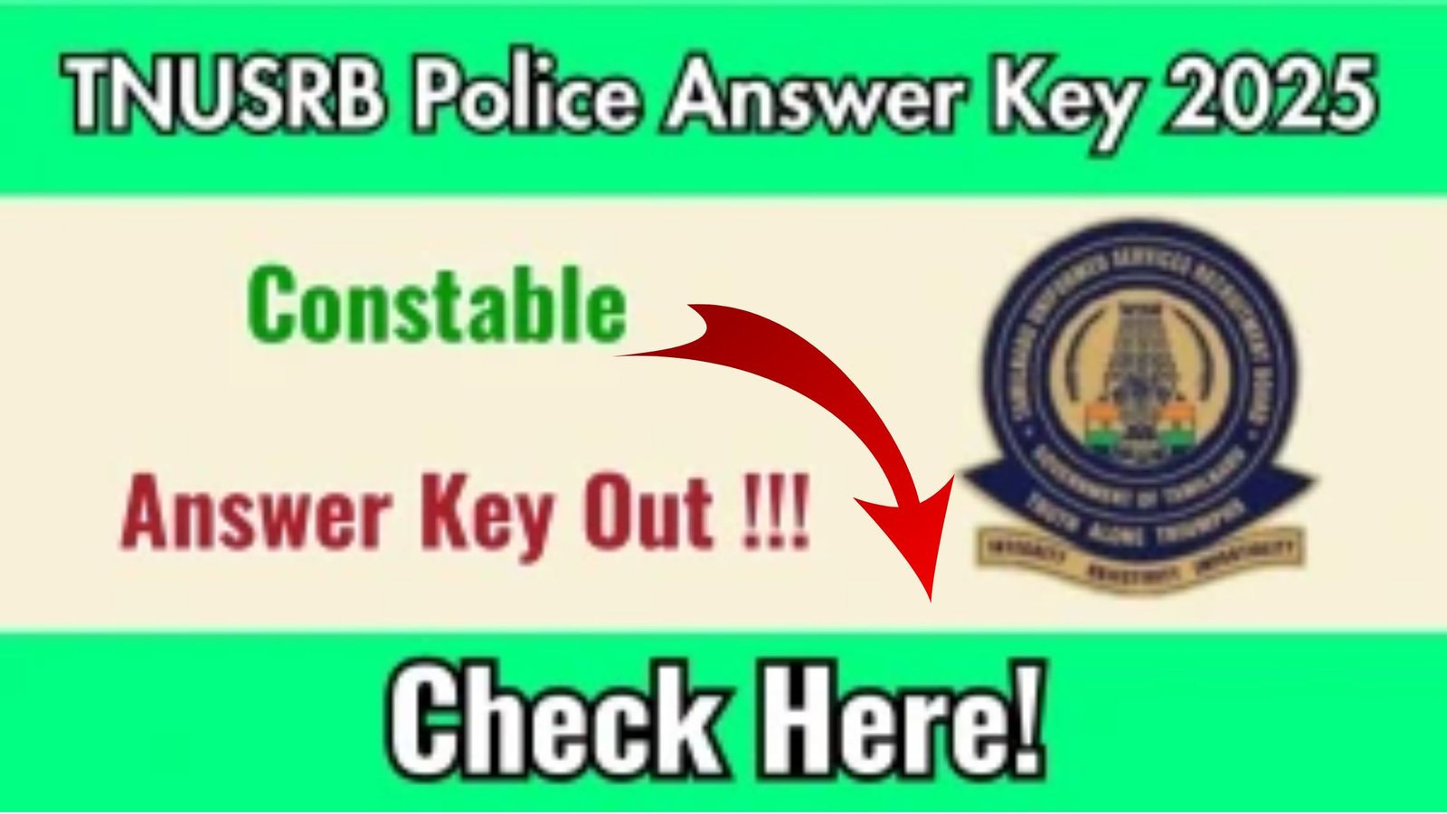 TNUSRB Police Constable Answer Key 2025