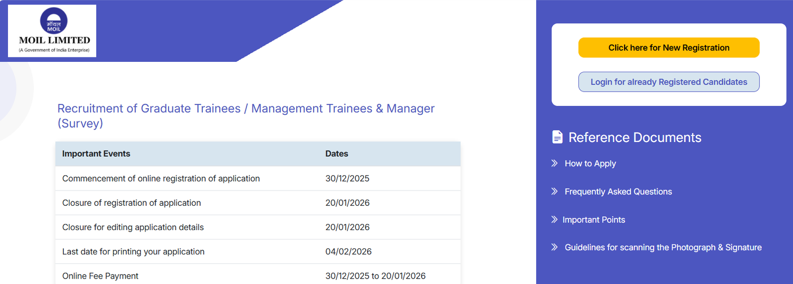 MOIL Limited Recruitment