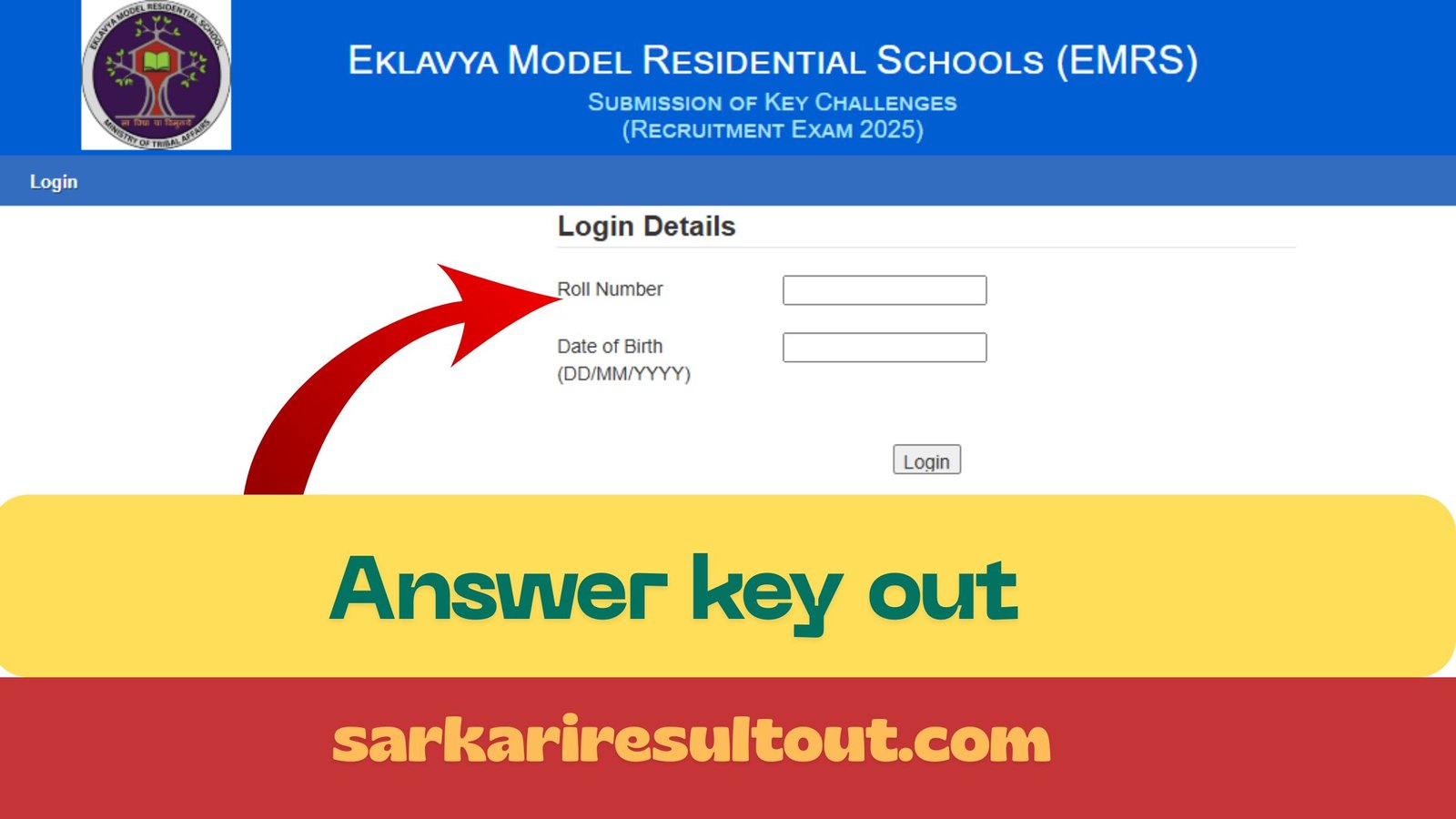 EMRS Recruitment Answer Key 2025