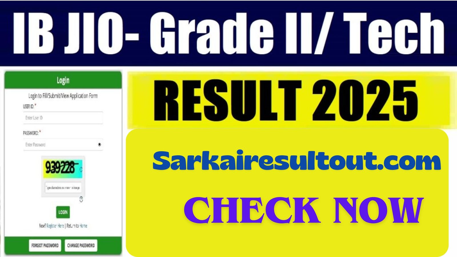 IB JIO Grade-IITech Tier 1 Result 2026