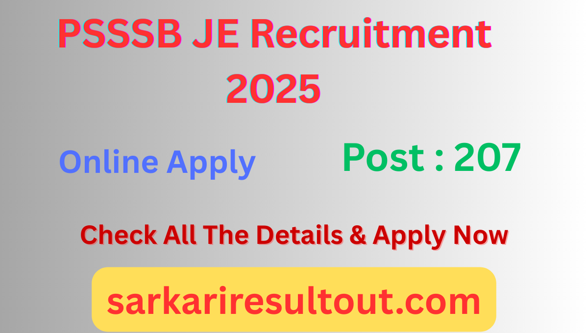 PSSSB JE Recruitment 2025