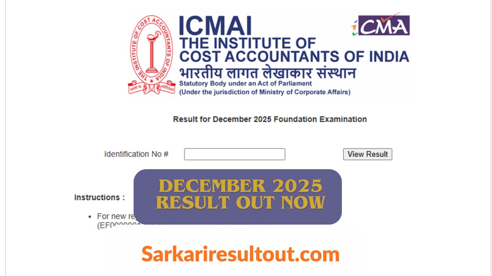 ICMAI result December 2025