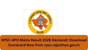 RPSC APO Mains Result 2026