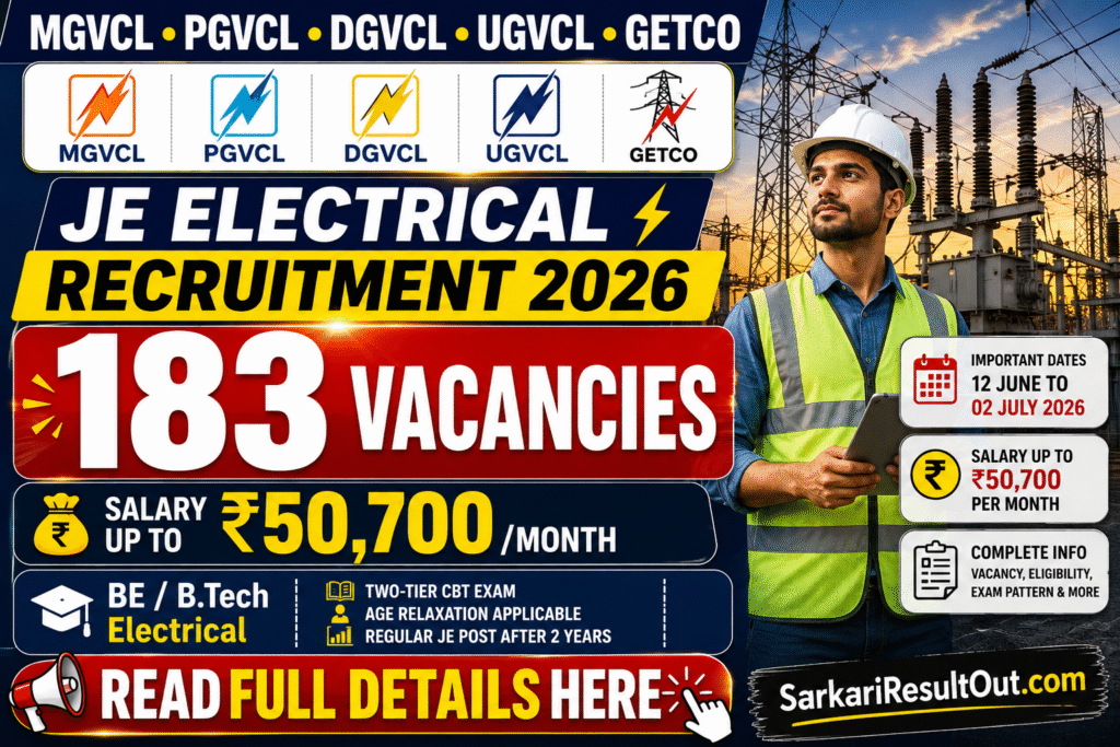 MGVCL JE Recruitment 2026
