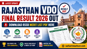 Rajasthan VDO final result 2026