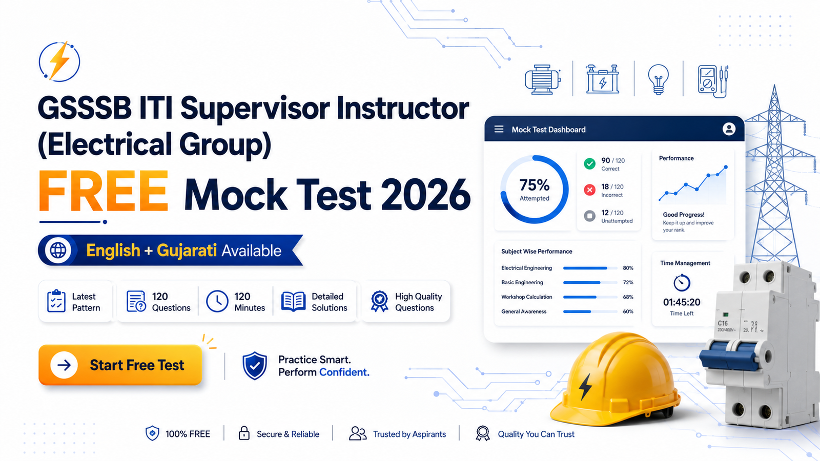 GSSSB ITI Supervisor Instructor (Electrical Group) – FREE Full-Length Mock Test 2026