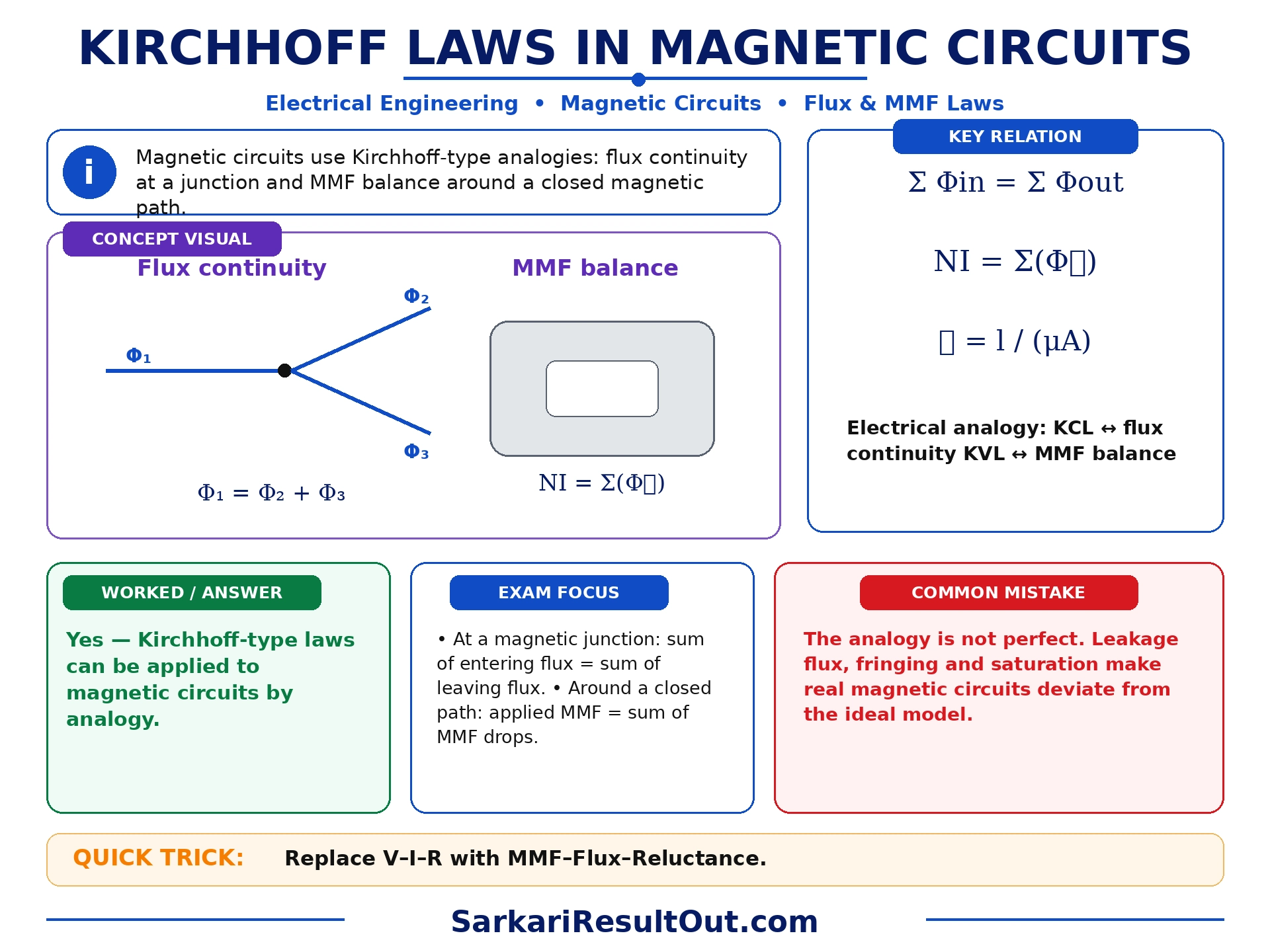 Kirchhoff-type Laws in Magnetic Circuits explanatory diagram