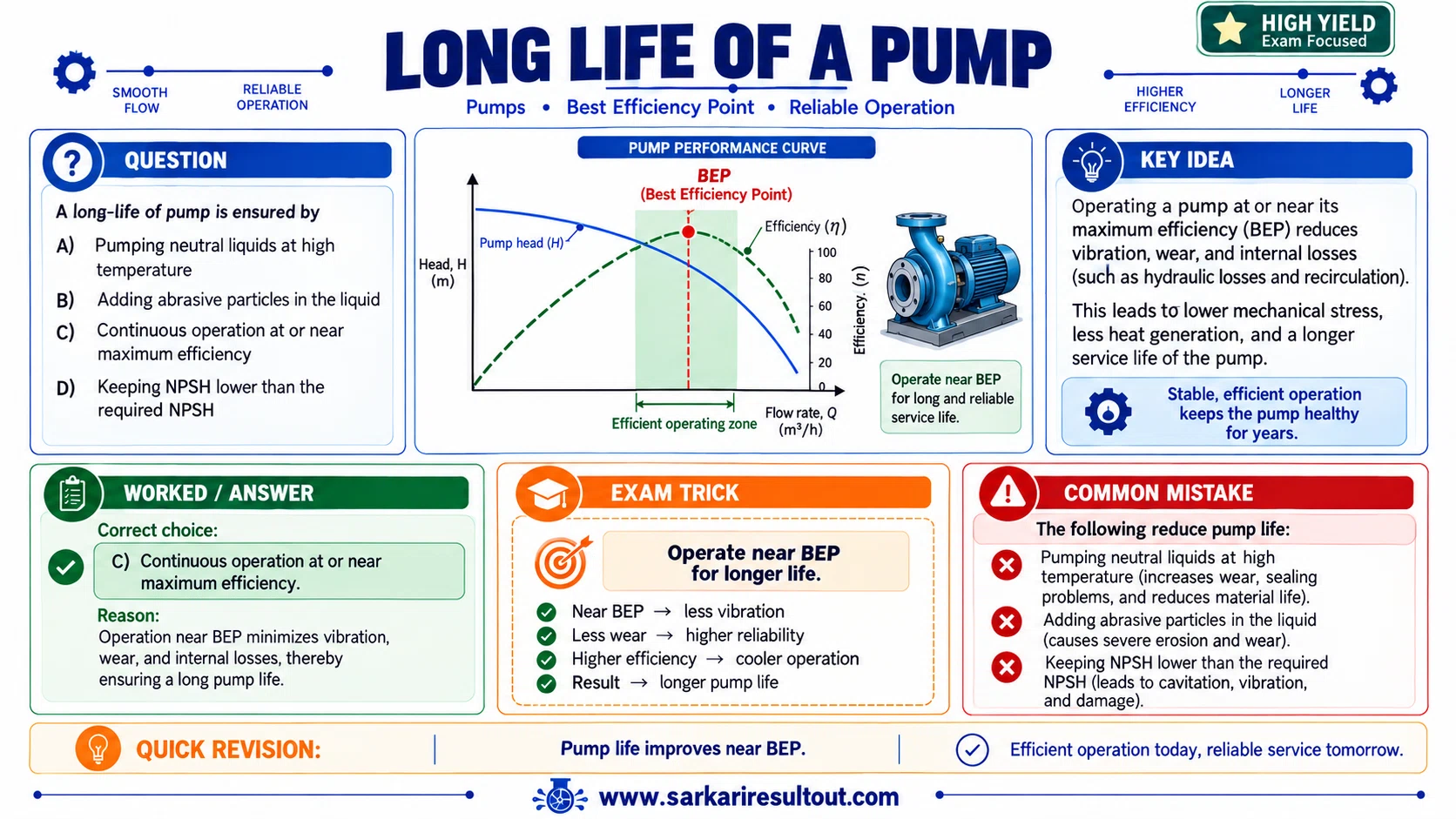 Pump Life and BEP explanatory diagram
